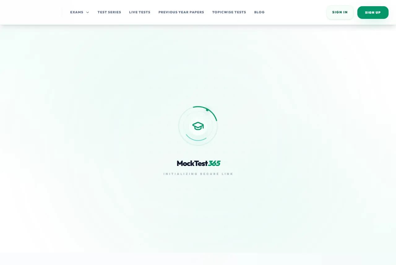 MockTest365 Home Interface